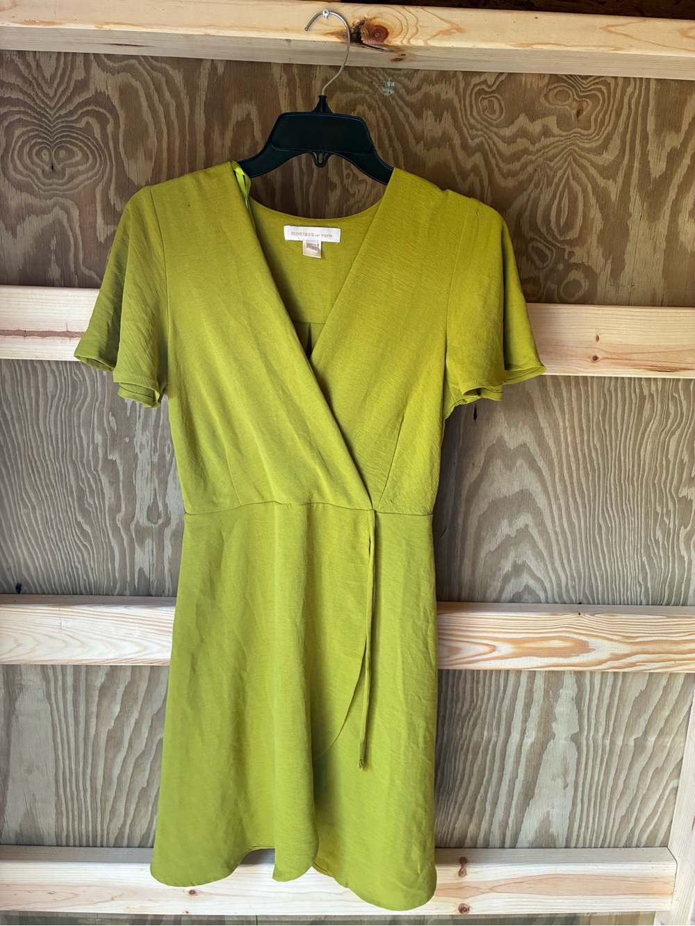 Monteau Lime Green Wrap Dress